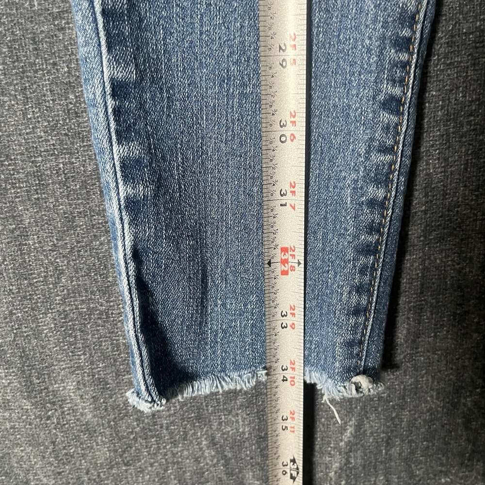 Cafe Denim Womens Skinny Jeans Size 5/6 Distressed Ripped Medium Wash Raw Hem - Picture 8 of 10